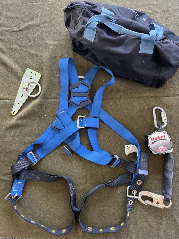 Rebel Self Retracting Lifeline Anchor SET Pro tecta FIRST Safety Harness #3