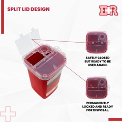 Ever Ready EVR202 Sharps Container Waste Disposal 1 Quarts / 32oz – RED 3PCS