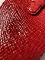 Filofax Portobello M2 Red Italian Leather 3 Ring Organizer Wallet Planner