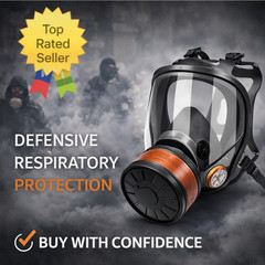 Full Face Respirator Gas Mask for Pepper Spray & CS Gas – Personal Safety Use