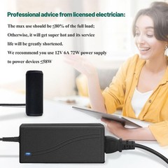 12V DC Power Supply 6A 72W AC/DC Adapter 100-240V 50-60Hz to DC 12V 6A Power …