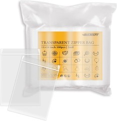 11×14 Large Plastic Reclosable Bags 100 Count 2 mil 1.5 Gallon Size Zip Storage