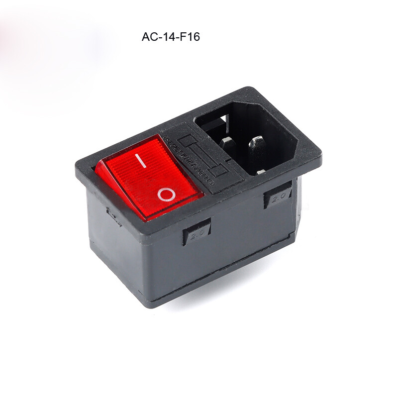 Set Copper AC Power Socket With KCD1/KCD3/KCD4/KCD5 Rocker Switch 10A Fuse Kits