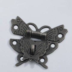 44x50mm Wooden Case Box Butterfly Shape Hasp Lock Latch with Screws