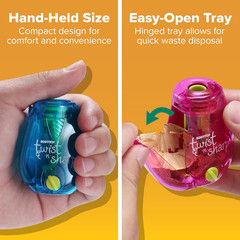 Office Pencil Sharpener, Manual, One Assorted Color, Twist-n-Sharp, Kids, Boys,