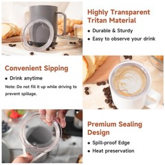 1 Pack 14oz Ember Mug Replacement Lid with 1 Pack Silicone Coffee Spoon, Set …
