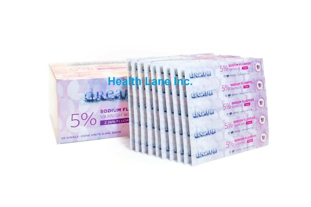 3D Dental Dream Varnish 5% Sodium Fluoride with TCP 0.4mL Unit Dose Box/50