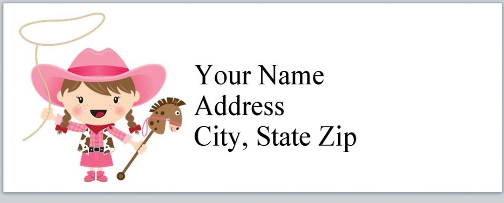 Personalized Address Labels Cowgirl Western (P 111)