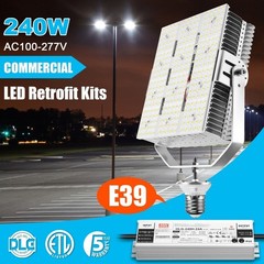 240 Watt LED Retrofit Kits Light Commercial Parking Lot Shoebox Pole Fixture E39