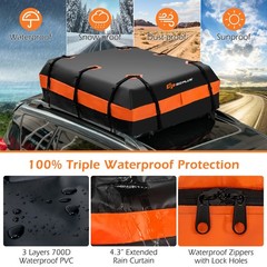 21 Cubic Feet Car Roof Bag Rooftop Cargo Carrier Waterproof Soft Top Luggage Bag