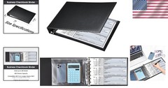 7 Ring Check Binder, 3-On-A-Page Business Checkbook Holder, 500 Checks Capacity,