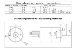 36mm Micro High Precision High Torque Planetary Gear Box for 550/555/545 Motor