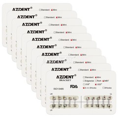 US AZDENT Dental Orthodontic Metal Brackets Braces Mini MBT.022 Hooks 3-4-5