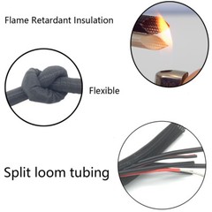 Self-Wrap Braided Wire Loom Cable Sleeve Management Tube Cord Protector
