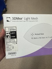 NEW Bard 3DMax light Mesh 0117311 | Large Left | Hernia Repair 10.3cm x 15.7cm