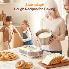 7.4QT Electric Dough Mixer with Timer for Bread, Pizza & Sourdough Baking