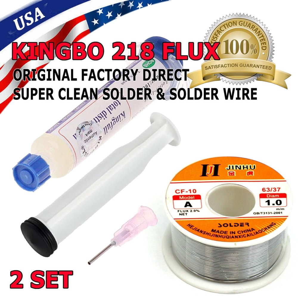 1 Set Solder Flux Paste Syringe 10cc Kit includes full size 60/40 Solder Wire