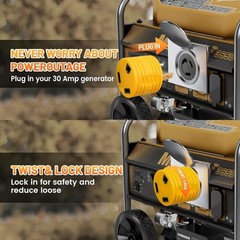 RV Power Adapter NEMA L5-30P to TT-30R Twist Lock Generator Plug Male to Female