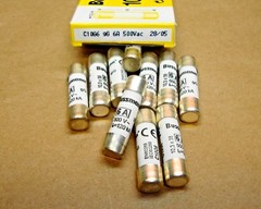 10 NEW Bussmann C10G6 10.3 x 38 mm Cartridge Fuse 6A 6 Amp 500 V AC C10G Buss