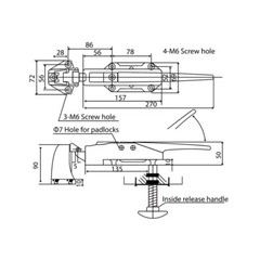 COMPLETE DOOR LATCH SET WITH INSIDE RELEASE & KEYS