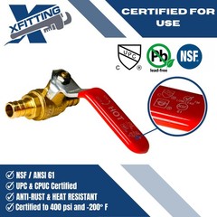 Liphontcta 10 PIECES XFITTING HOT (RED) COLD (BLUE) OF 1/2 PEX BRASS FULL PORT S