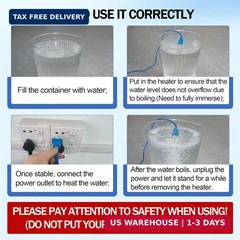 2-Pack Immersion Water Heater, 1500W 110V Portable Submersible Electric Heater f