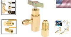 1 Pc R1234YF Self-Sealing Can Tap with R134A Brass Adapter for Easy Installation