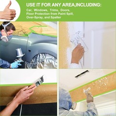 Masking Paper, paint masking, 2 Pack Automotive Paint Paper Roll with Tape, T…