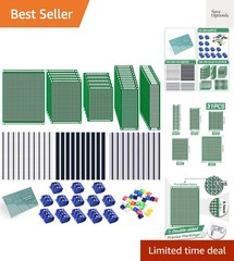 104pcs Double Sided PCB Board Kit, Prototype Boards for DIY Soldering and Ele…