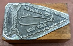 Rare USS Omaha SSN-692 submarine US Navy military printer stamp block 2.5″