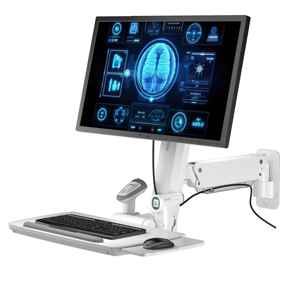 NEW Mount Plus MED02 Medical Wall Mount Workstation with Folding Keyboard Tray..