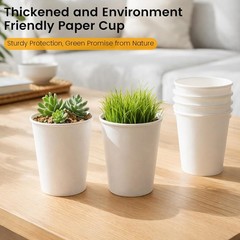 Paper Coffee Cups 12 oz, 100 Pack White Disposable Cups for Hot & Cold