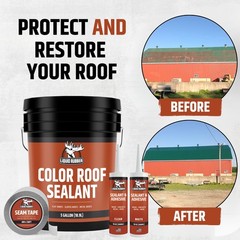 Liquid Rubber Color Roof Sealant- Elastomeric Waterproof Coating White, 1 Gallon
