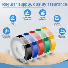 5PK Dymo 3D Embossing Label Tape 9mm for Dymo Organizer Xpress Label Maker 3/8″