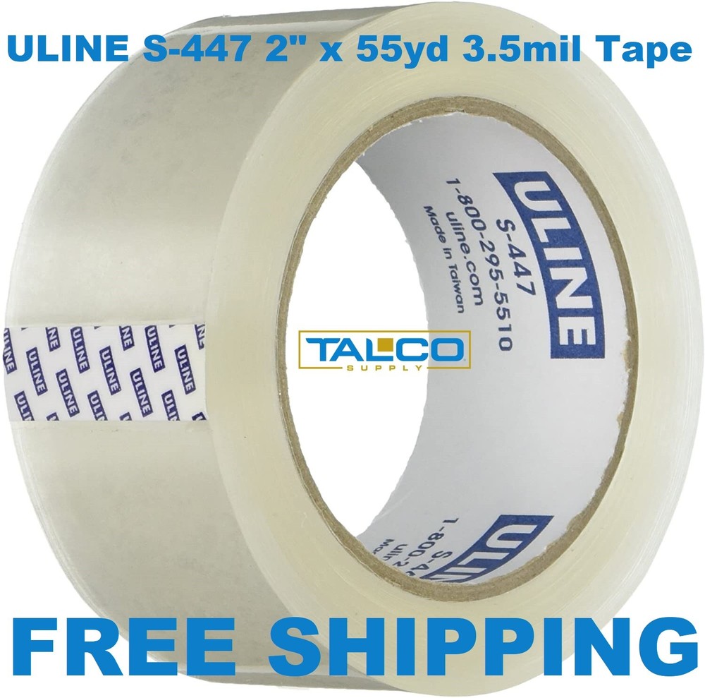 (3) ULINE S-447 2″ X 55 Yds 3.5 Mil Heavy-Duty Packing & Shipping Tape Rolls