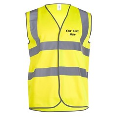 Personalised Custom Embroidered Sleeveless Vest Safety Waist Coat HI VIZ PPE