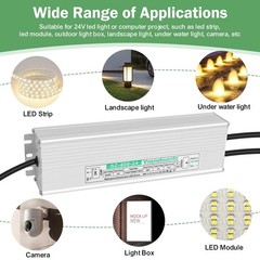 High PF 24V 400W LED Driver Power Supply, 90-170V AC to 24V DC Converter, IP6…