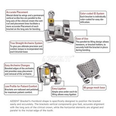 Dental Orthodontic Brackets Braces Standard Roth.022 Hooks 345 AZDENT
