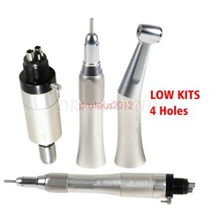 NSK Style Dental Low Speed Handpiece Straight Contra Angle Air Motor Kit 2/4Hole