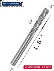 5 Pcs 1/8” Shank Double Slot Aluminum Cutting Burr | Cylindrical End Cut Tungst