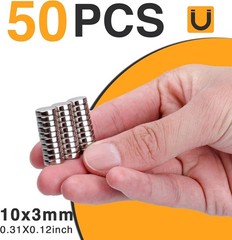 10mm x 3mm Super Strong Round Disc Rare Earth Neodymium Magnets 100 Pcs.