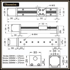 50mm Mini CNC Slide Table Linear stage 1mm Pitch 0.07Nm NEMA11 stepper motor Kit