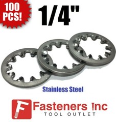(Qty 100) 1/4″ Lock Washer Internal Tooth 410 Stainless Steel