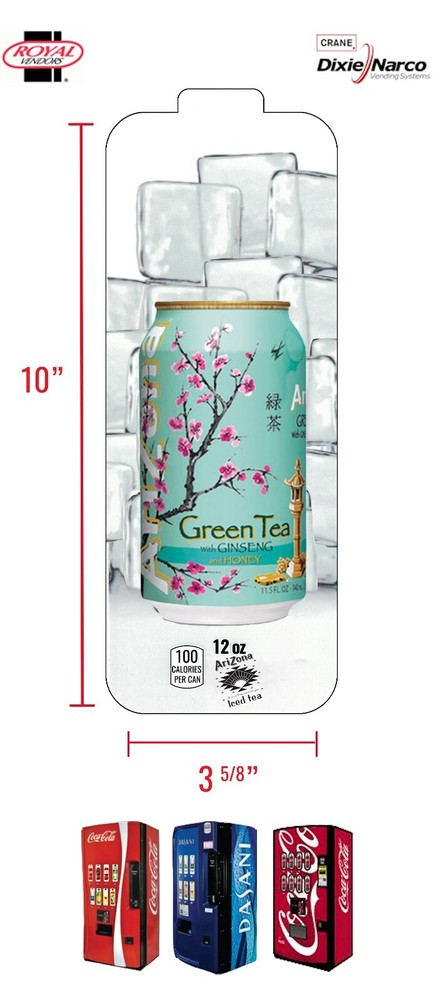 (1) Royal Vendors Chameleon – Arizona Green Tea – 12 oz can – Vend Label