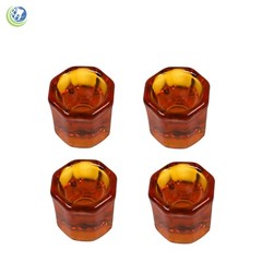 GLASS DAPPEN DISH HONEY BROWN ACRYLIC HOLDER CONTAINER DENTAL COSMETOLOGY 12/PCS
