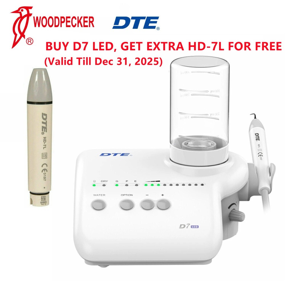 DTE D7 LED Dental Piezo Ultrasonic Scaler 2pc HD-7L Handpiece 110V