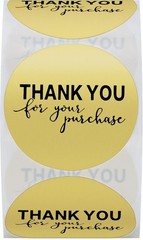Hybsk Gold Foil Thank You for Your Purchase Stickers 1.5″ Round small,