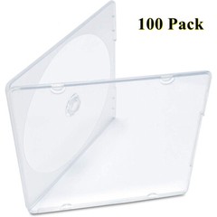 100 Pack Clear Slim Single CD DVD Case PP Poly Plastic Cases Holder Storage Box