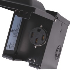 RV Power Outlet Box 50 Amp Enclosed NEMA 14-50R 125/250 Volt WEATHERPROOF BLACK