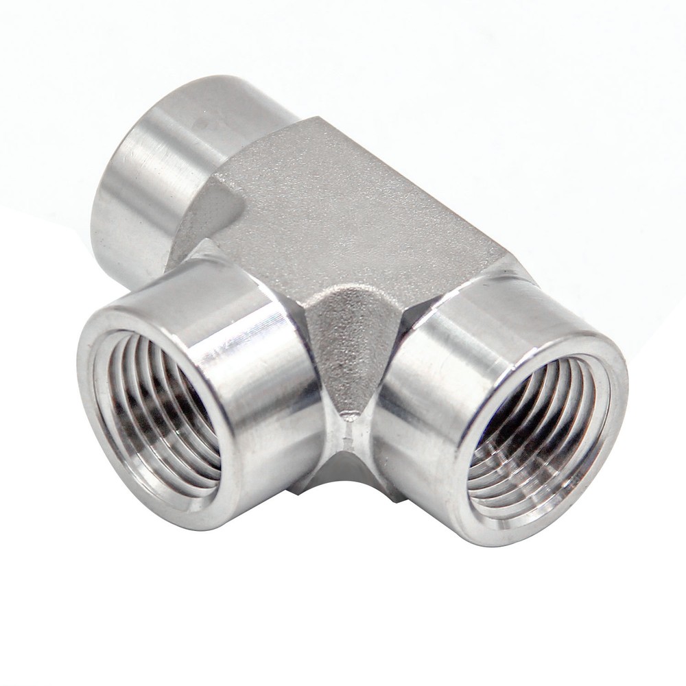 HFS(R) 3/8″ Female NPT 3 Way T Shaped Equal Tee Coupling Stainless Steel 304